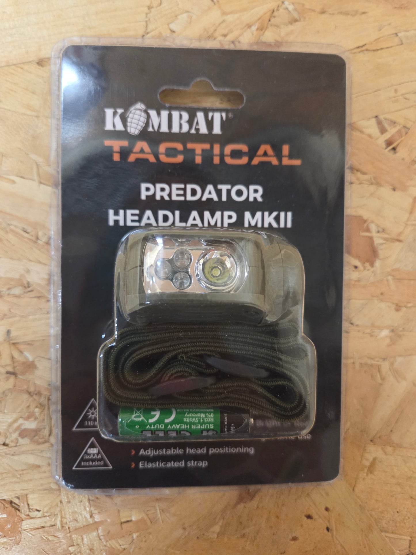 LED Headlamp Torch Olive Green Stealth Head Light Camping Inspection Lamp Running Hiking Work Predator Headlamp