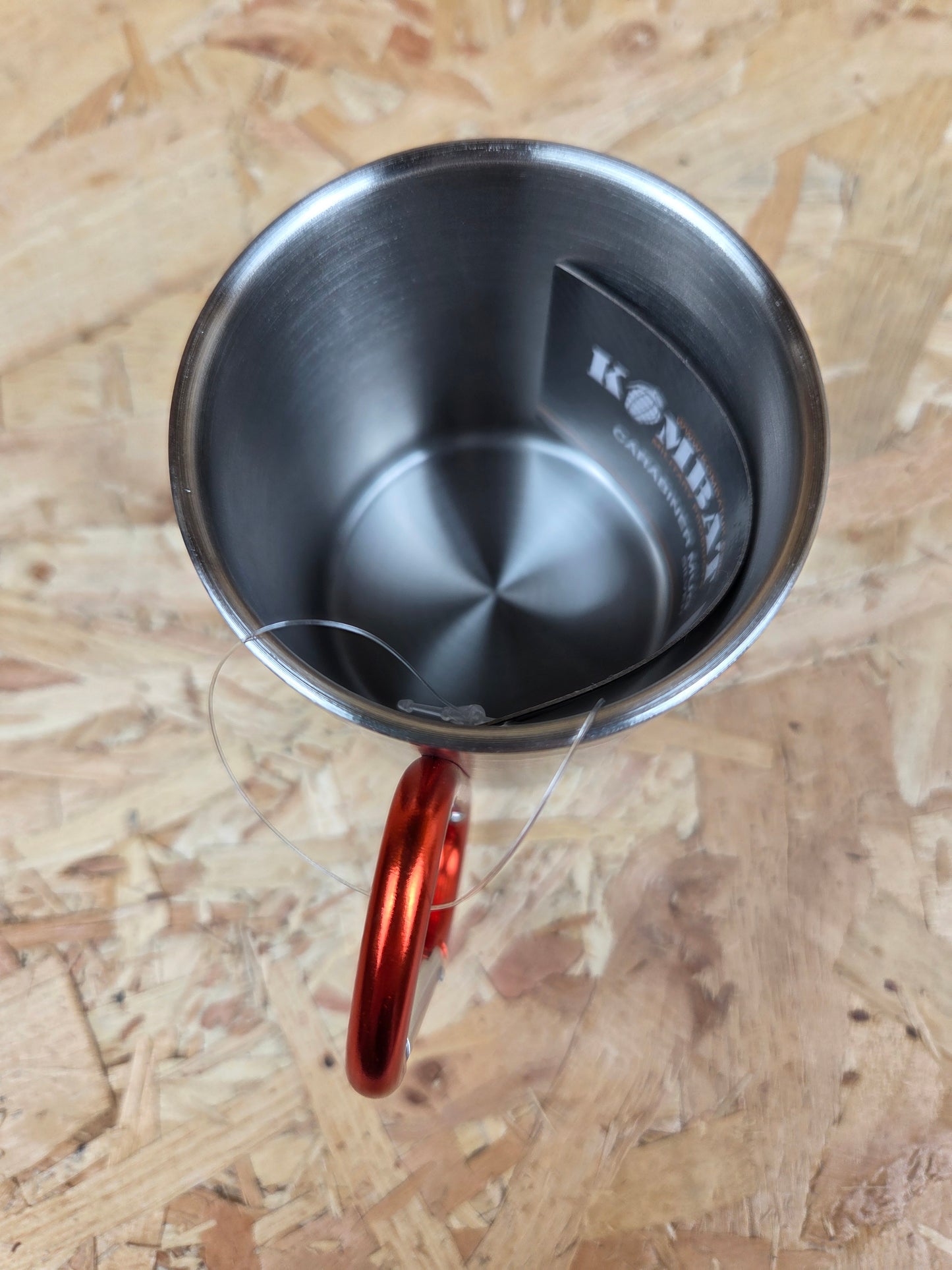 Carabiner Mug Fishing Camping Picnic Caravan Cadet Orange Silver Cup 330ml
