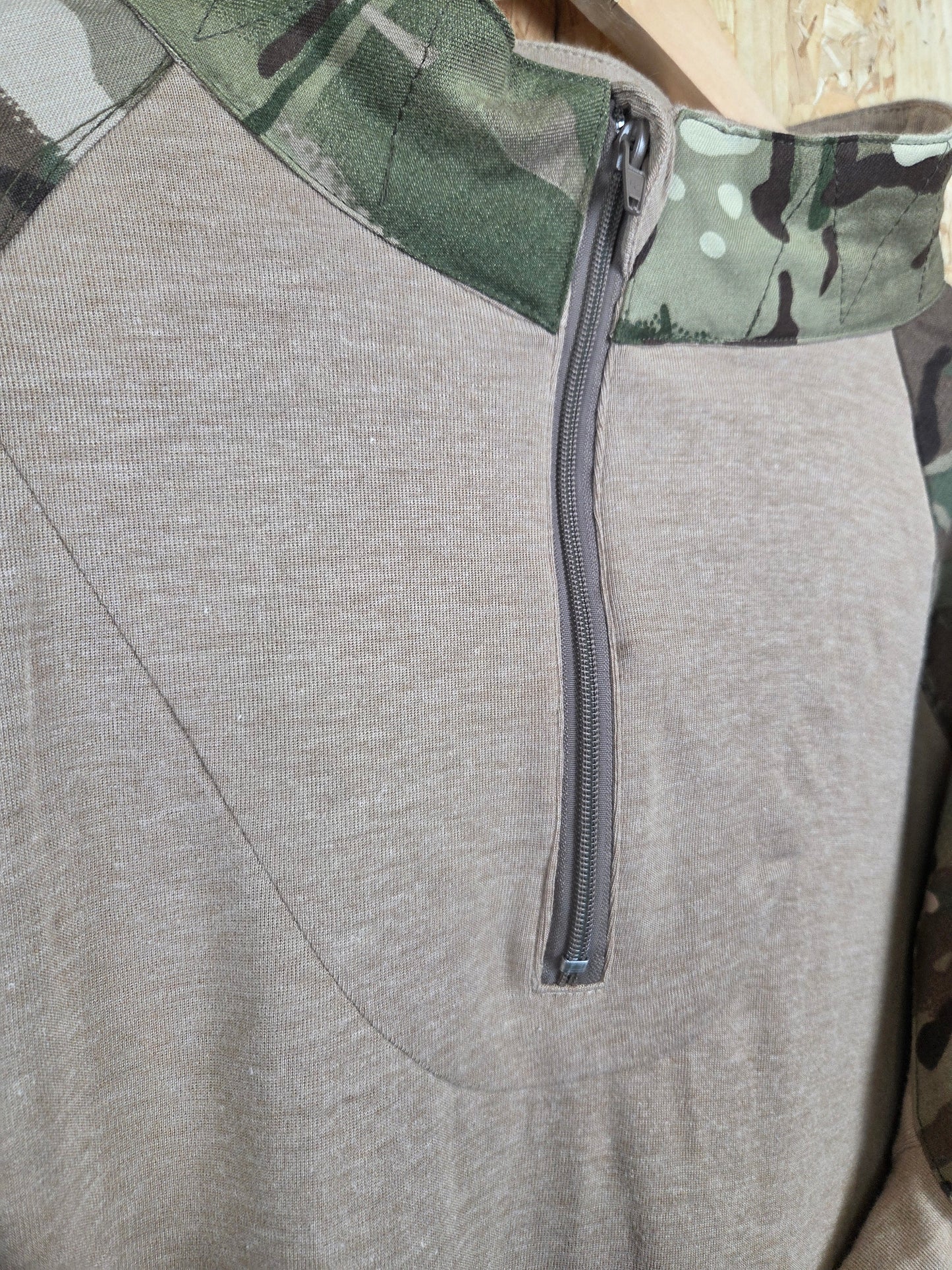 Military UBACS Desert BTP Camouflage Combat Cadet Quarter Zip Paintball Shirt Tactical Airsoft Top