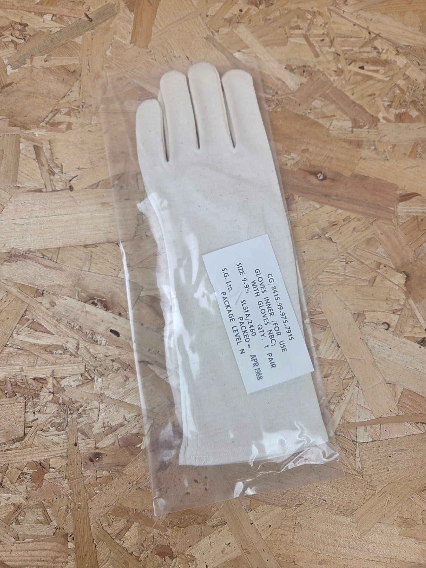 Genuine British Military NBC Glove Liners White Cotton Inner Gloves Size 9 9½ Vintage 1988