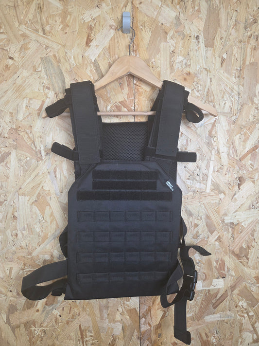 Molle Plate Carrier Vest Black Military Style Load Bearing Tactical Paintball Airsoft