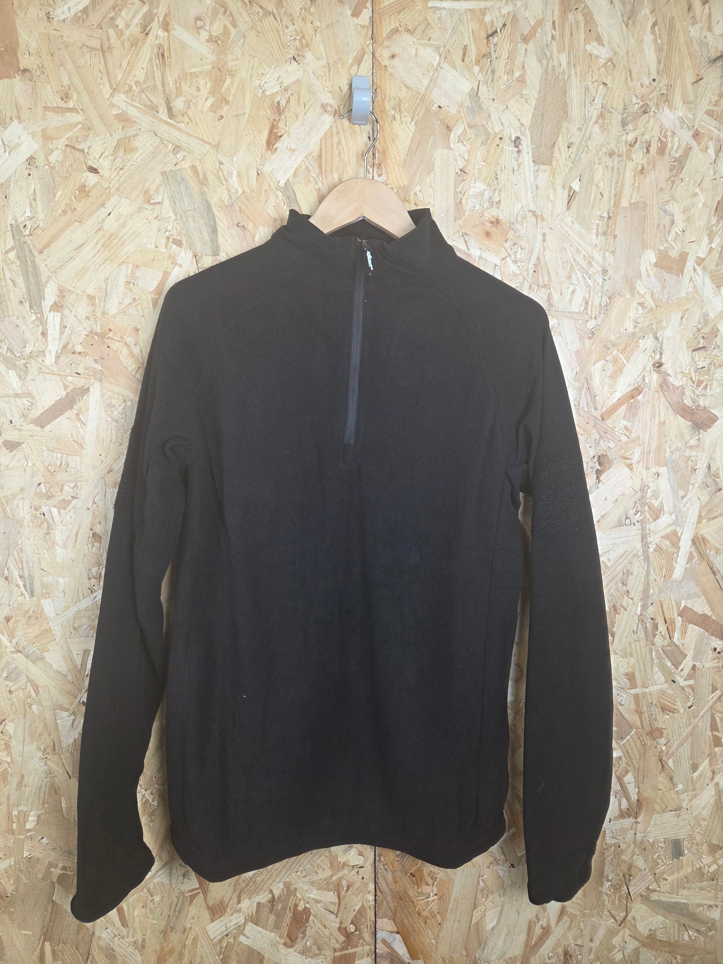 Mid Layer Thermal Fleece Military Quarter Zip Black Hiking Camping Top Lightweight Tactical