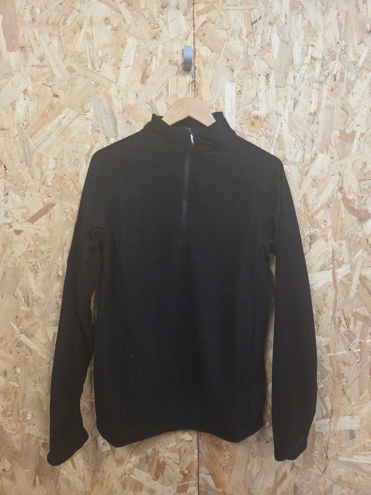 Mid Layer Thermal Fleece Military Quarter Zip Black Hiking Camping Top Lightweight Tactical