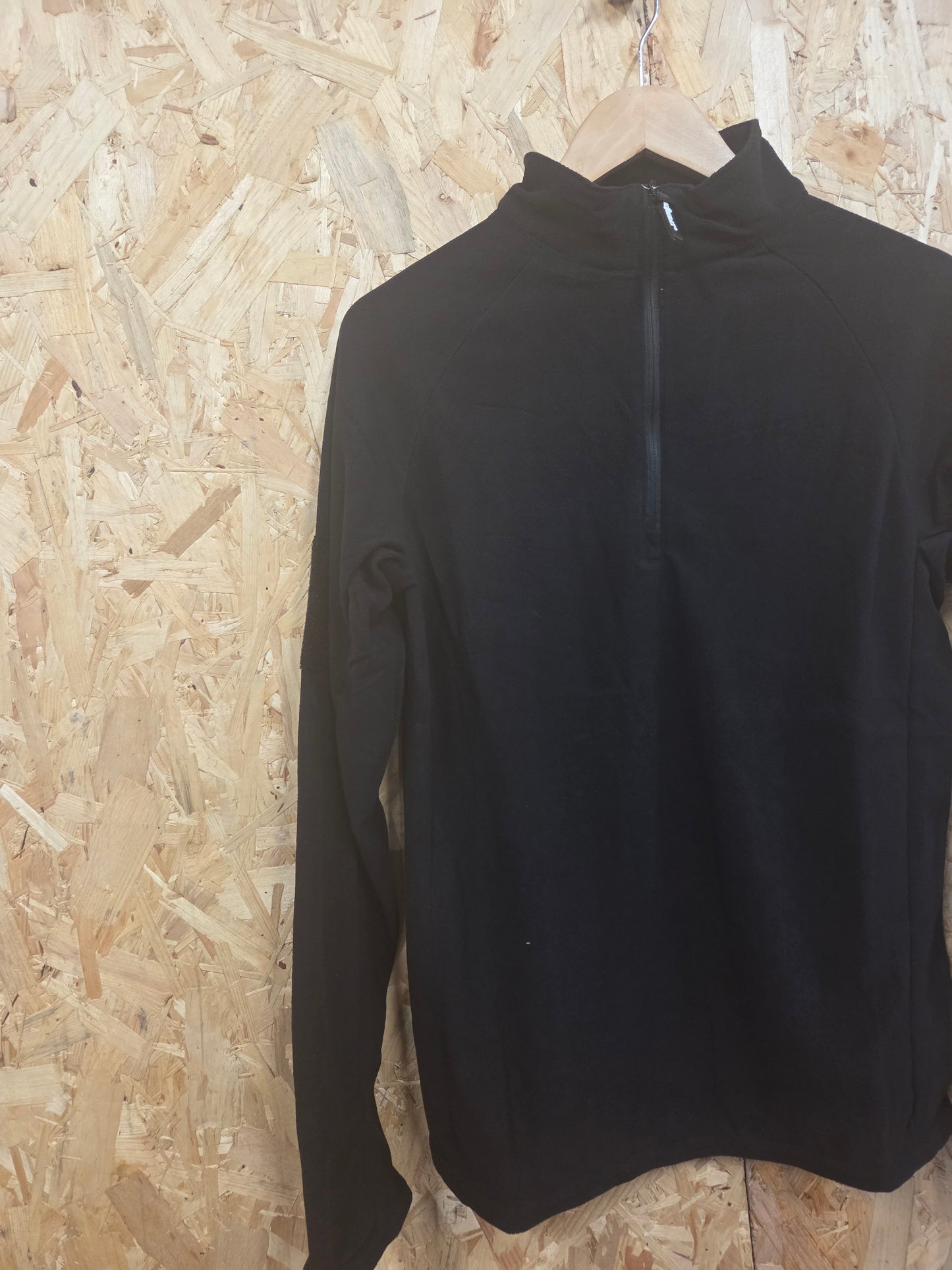 Mid Layer Thermal Fleece Military Quarter Zip Black Hiking Camping Top Lightweight Tactical