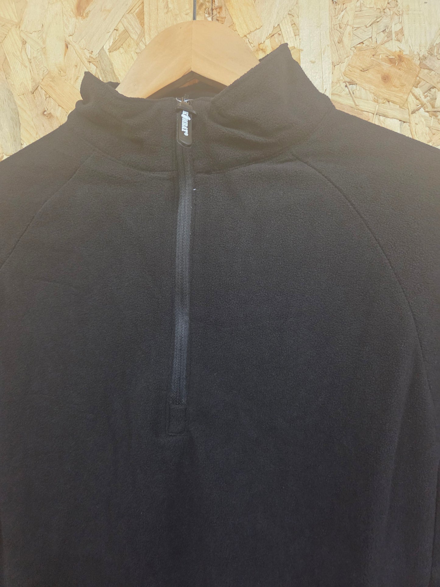 Mid Layer Thermal Fleece Military Quarter Zip Black Hiking Camping Top Lightweight Tactical