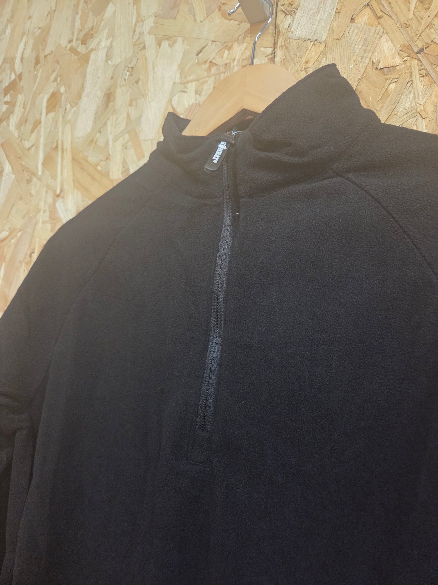 Mid Layer Thermal Fleece Military Quarter Zip Black Hiking Camping Top Lightweight Tactical