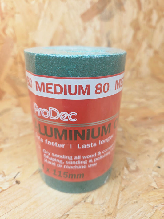 Aluminium Oxide Sandpaper Roll Dry Sanding Polishing Metals Hand or Machine Abrasive Paper 80 Medium 5m