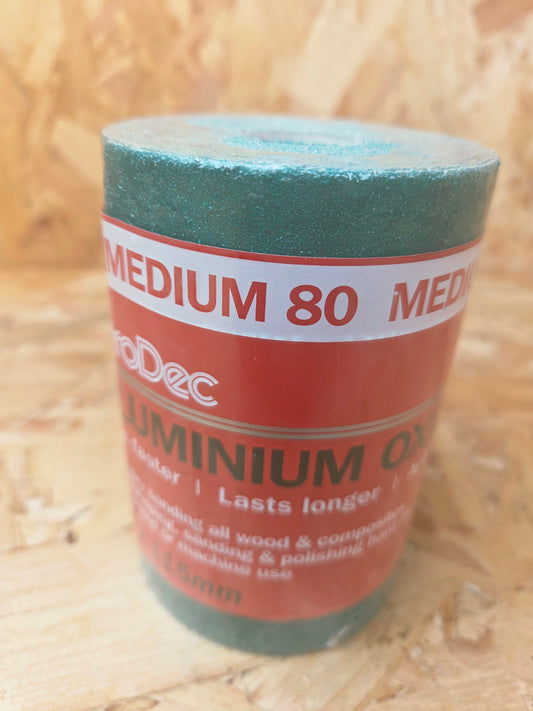 Aluminium Oxide Sandpaper Roll Dry Sanding Polishing Metals Hand or Machine Abrasive Paper 80 Medium 5m