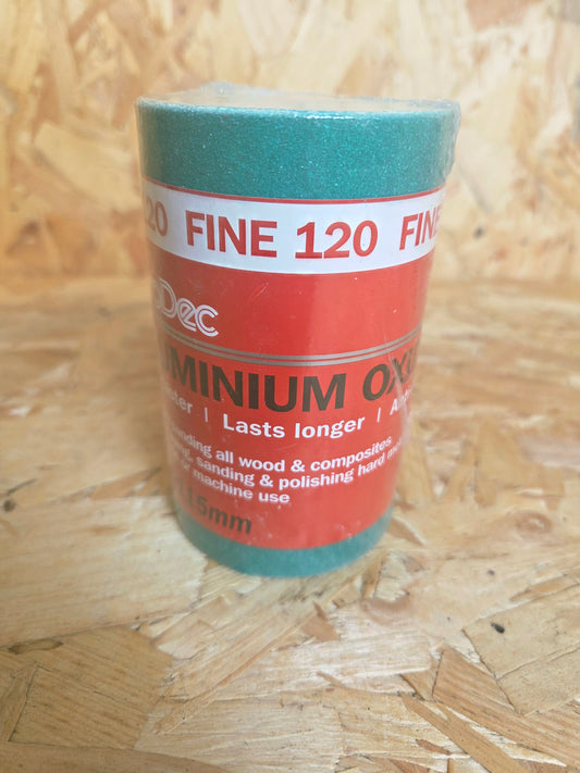 Aluminium Oxide Sandpaper Roll Dry Sanding Polishing Metals Hand or Machine Abrasive Paper 120 Fine 5m