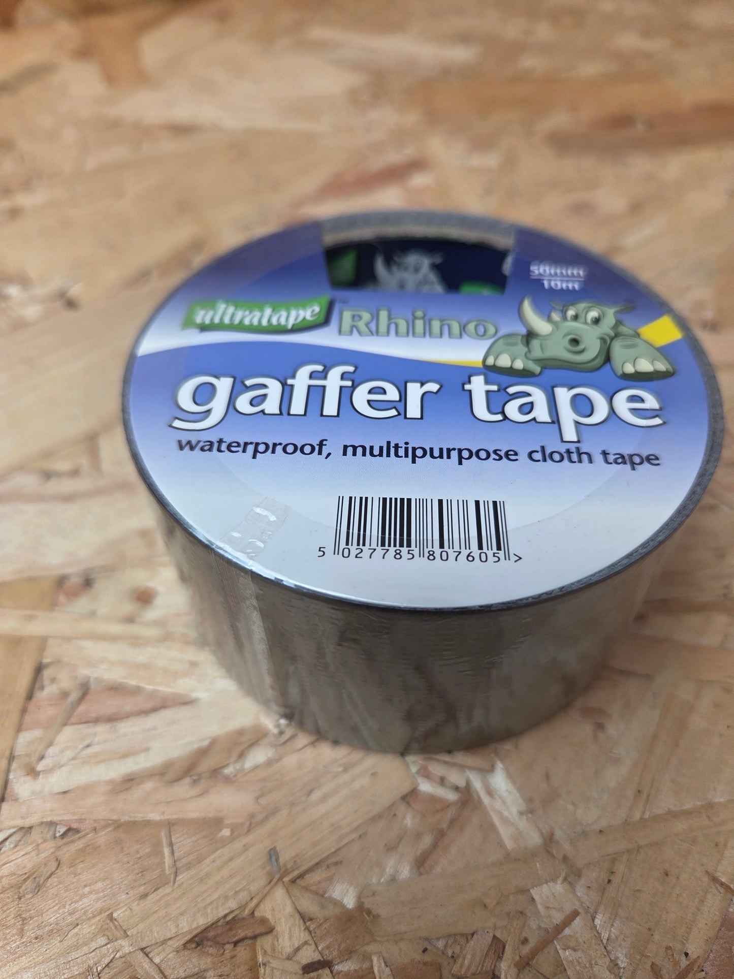 Rhino Cloth Gaffer Tape Black Heavy Duty Waterproof Repair Multi-Purpose Sealing 50mm X 10M