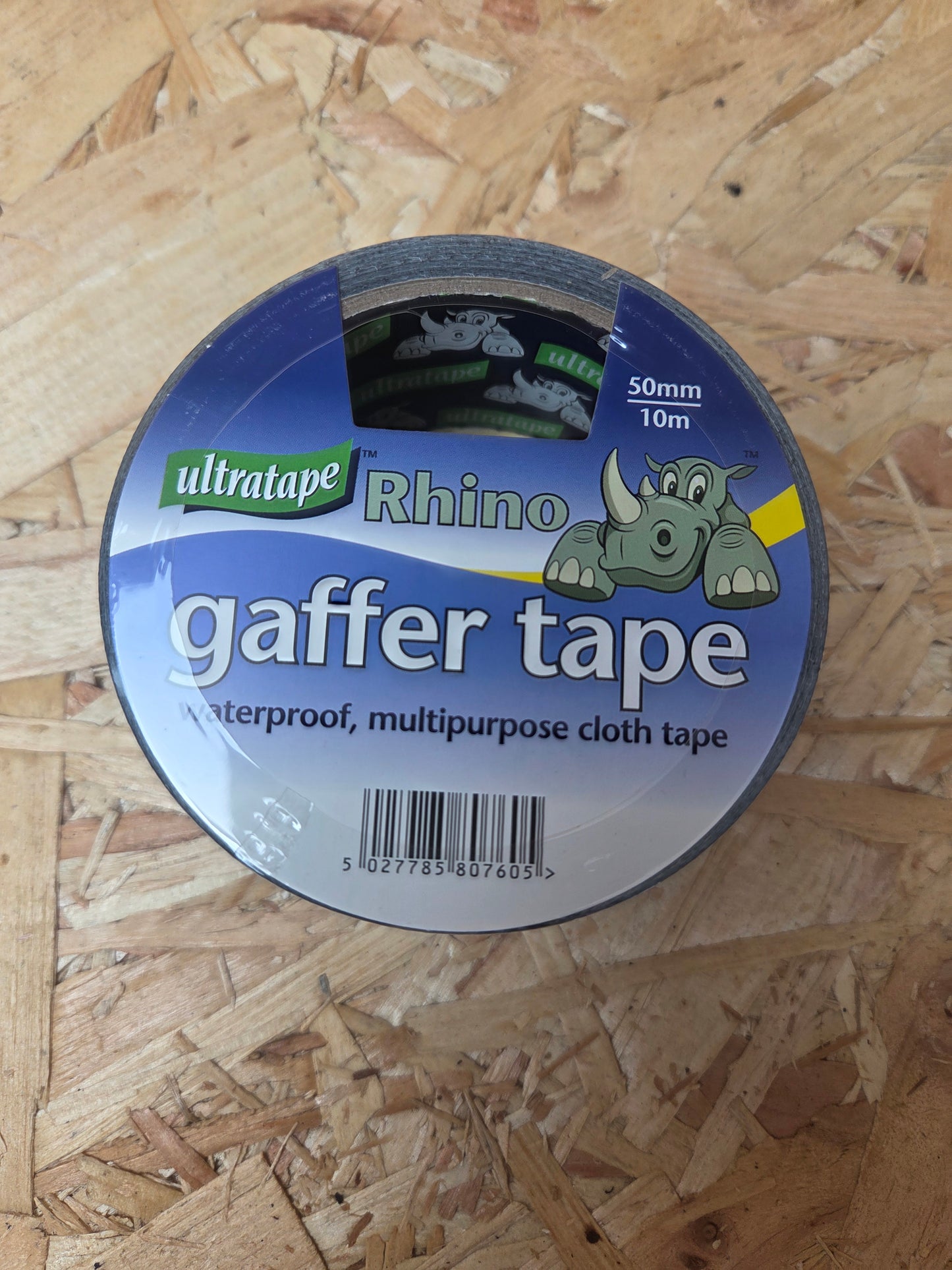 Rhino Cloth Gaffer Tape Black Heavy Duty Waterproof Repair Multi-Purpose Sealing 50mm X 10M