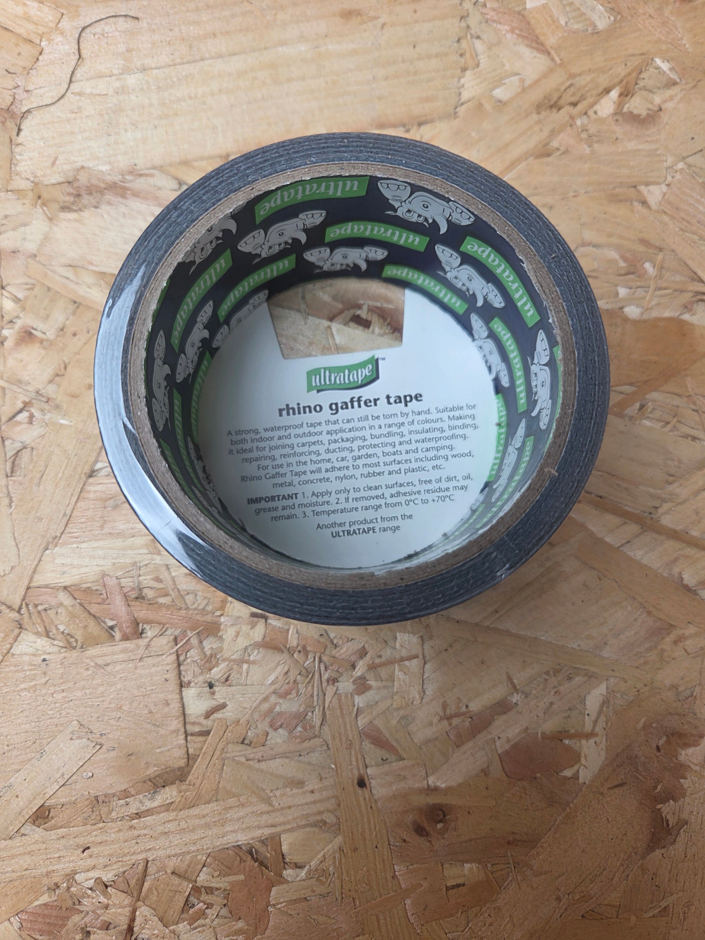 Rhino Cloth Gaffer Tape Black Heavy Duty Waterproof Repair Multi-Purpose Sealing 50mm X 10M