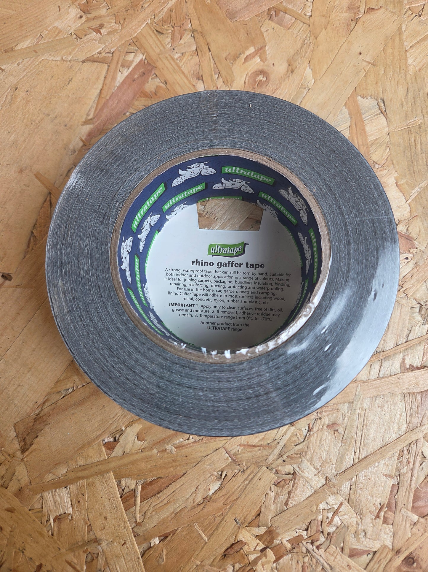 Rhino Cloth Gaffer Tape Black Heavy Duty Waterproof Repair Multi-Purpose Sealing 50mm X 50M