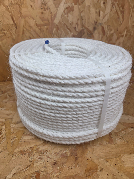 Staple Spun Polypropylene Rope White Utility Heavy Duty Cord Garden DIY Marine Weather Resistant Camping 10mm x 220m