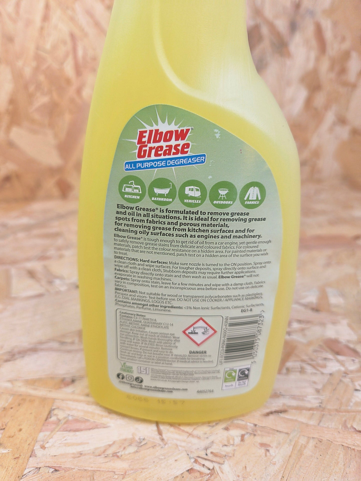 Elbow Grease All Purpose Degreaser Kitchen Bathroom Vehicle Grease Cleaning Fabric 500ml Powerful Multi Surface Cleaner