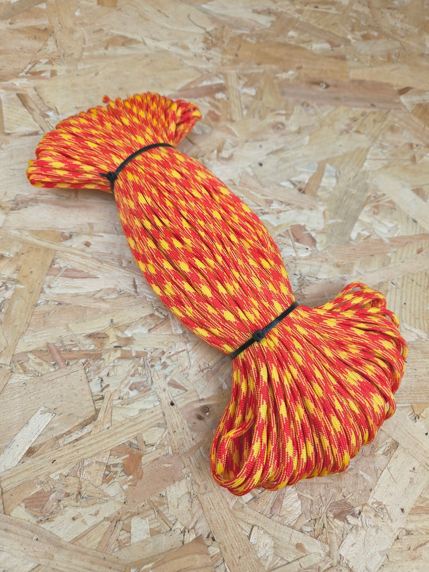 Paracord Cord Retention Loop Basha & Bivi Tent Shelter Rope Bushcraft Line Orange & Yellow 50m