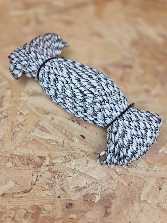 Paracord Cord Retention Loop Basha & Bivi Tent Shelter Rope Bushcraft Line Black & White