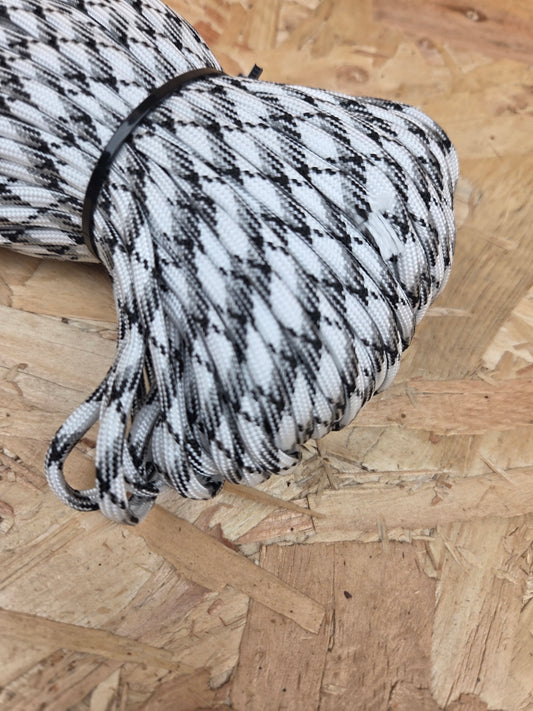 Paracord Cord Retention Loop Basha & Bivi Tent Shelter Rope Bushcraft Line Black & White