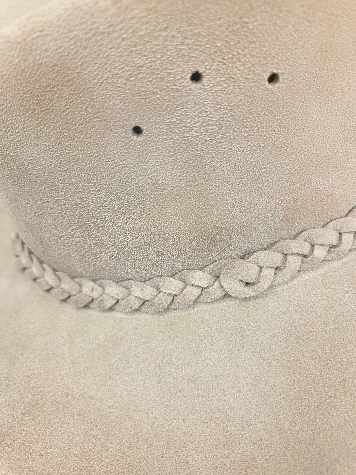 Genuine Light Brown Beige Suede Leather Bush Hat Wide Brim Outdoor Cowboy Style Country Handmade South African