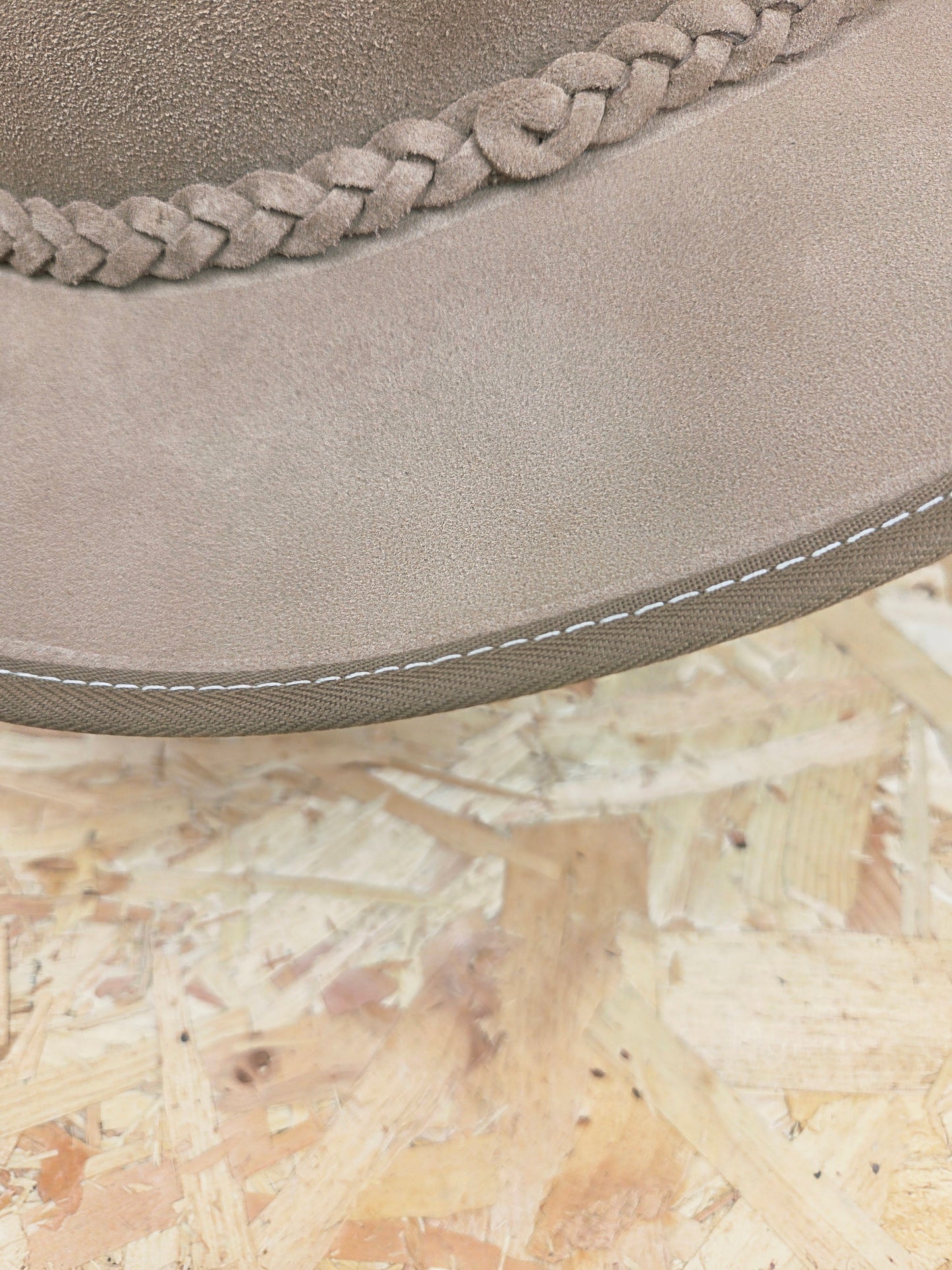 Genuine Light Brown Beige Suede Leather Bush Hat Wide Brim Outdoor Cowboy Style Country Handmade South African