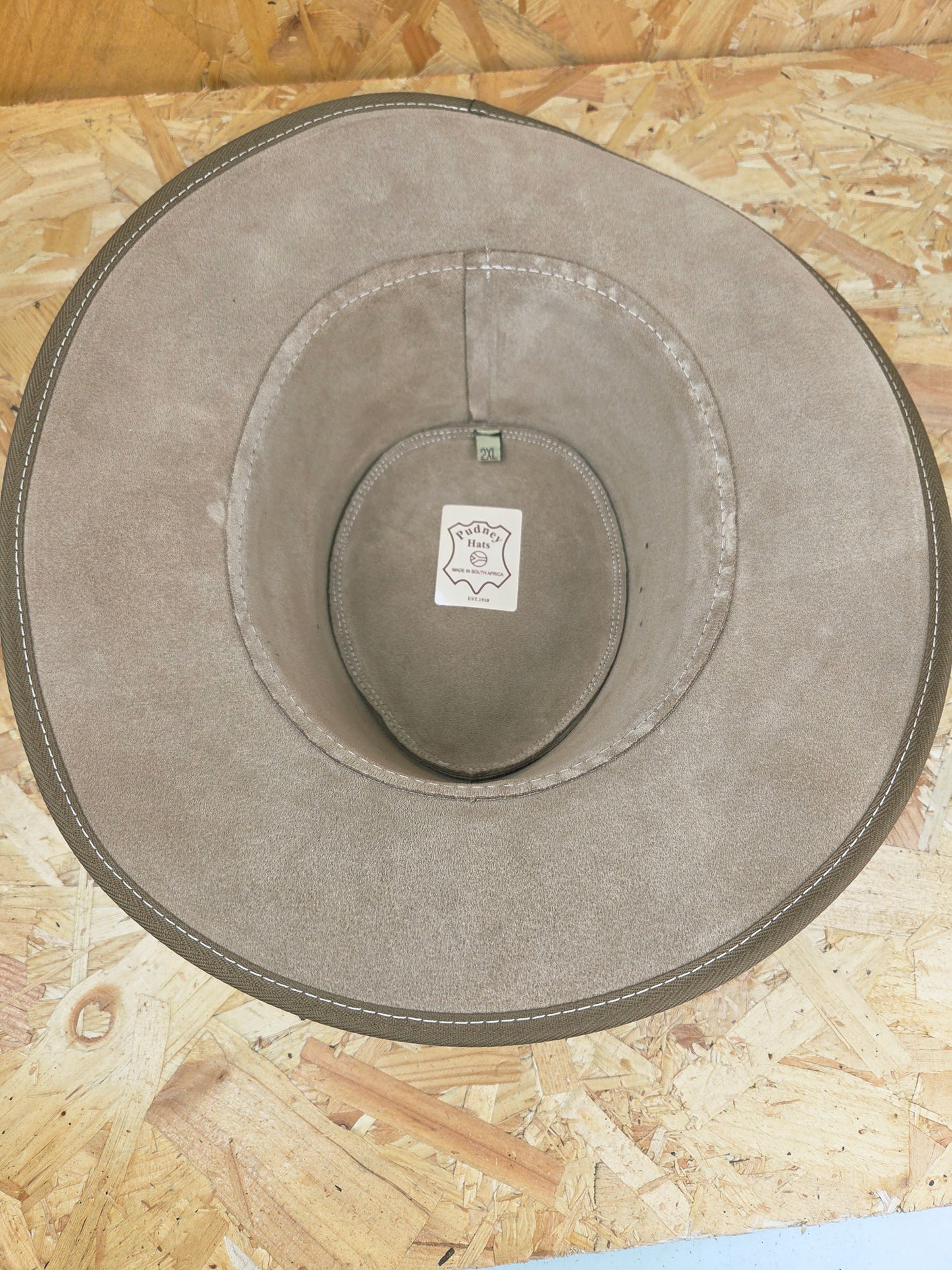 Genuine Light Brown Beige Suede Leather Bush Hat Wide Brim Outdoor Cowboy Style Country Handmade South African