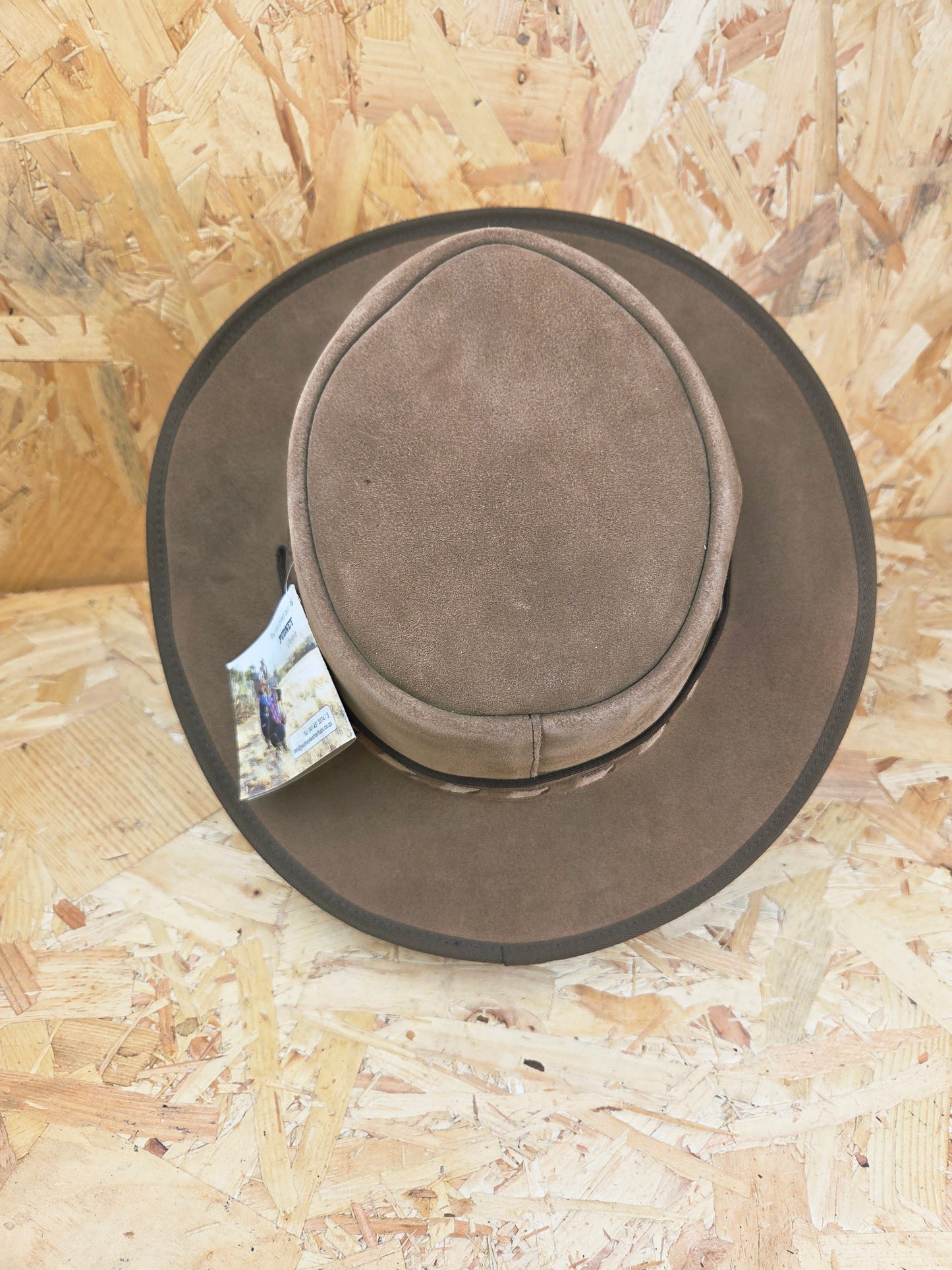 Genuine Donkey Coloured Brown Suede With Chin Strap Leather Bush Hat Wide Brim Outdoor Cowboy Style Country Handmade South African