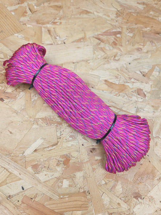 Paracord Cord Retention Loop Basha & Bivi Tent Shelter Rope Bushcraft Line Pink Purple Yellow