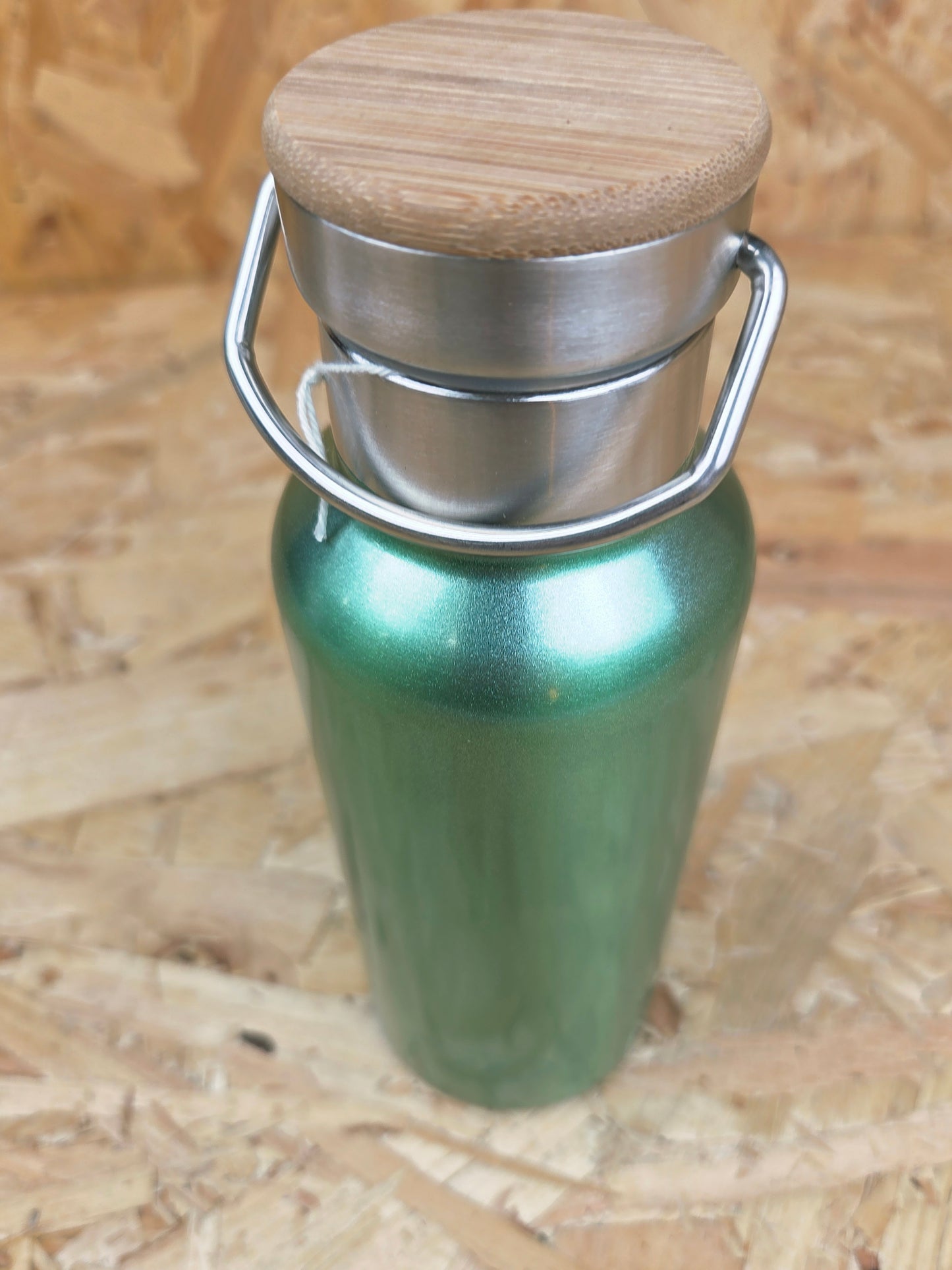 Stainless Steel Water Bottle Green Hiking Trail Black Metal Camping Drinking Leak proof Water Flask 500ml