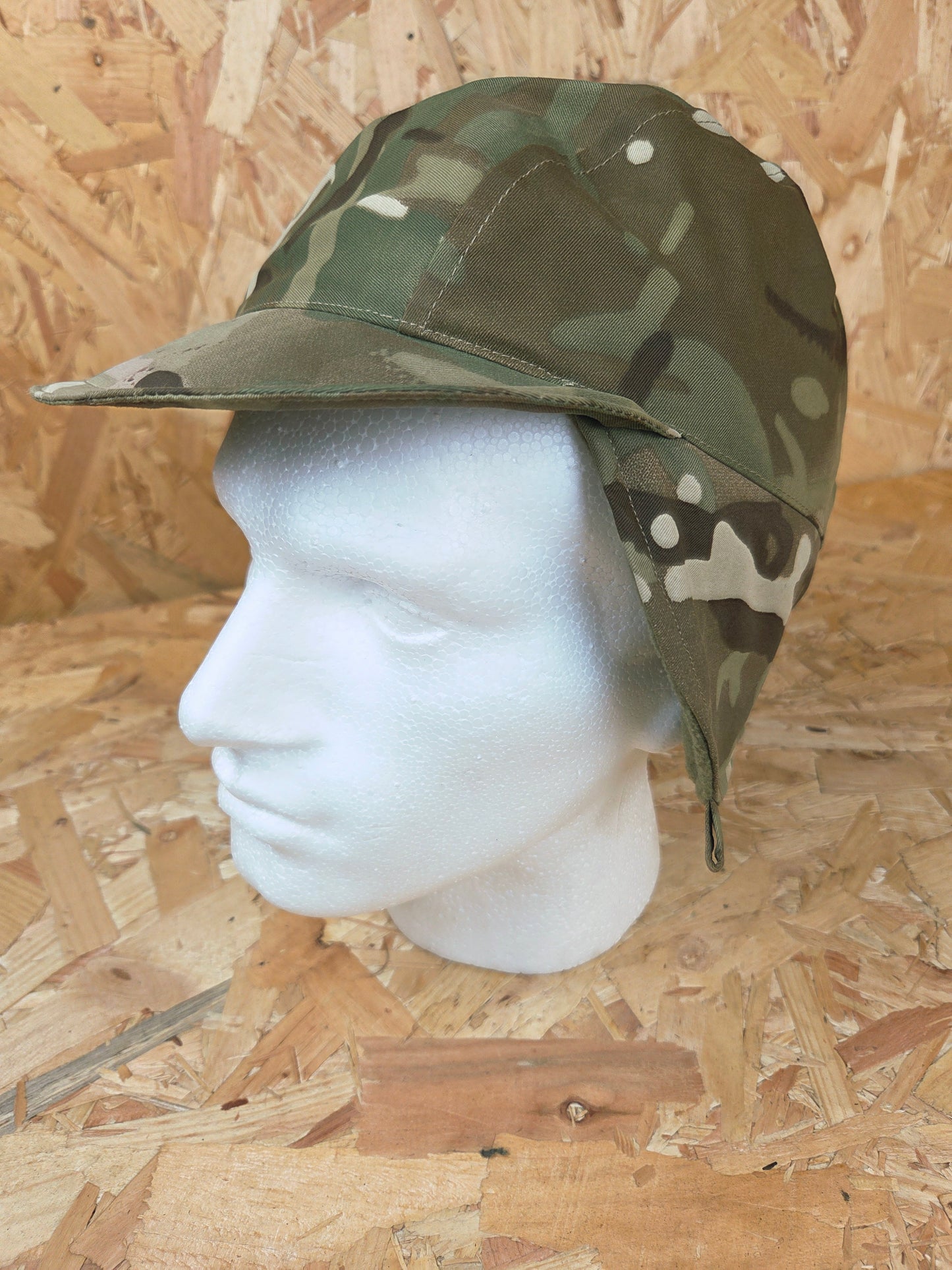 Genuine British Army MTP MVP Cold Weather Camouflage Cap Insulated Thermal Patrol Winter Camo Hat Light Green Ear Flap Fleece Hat
