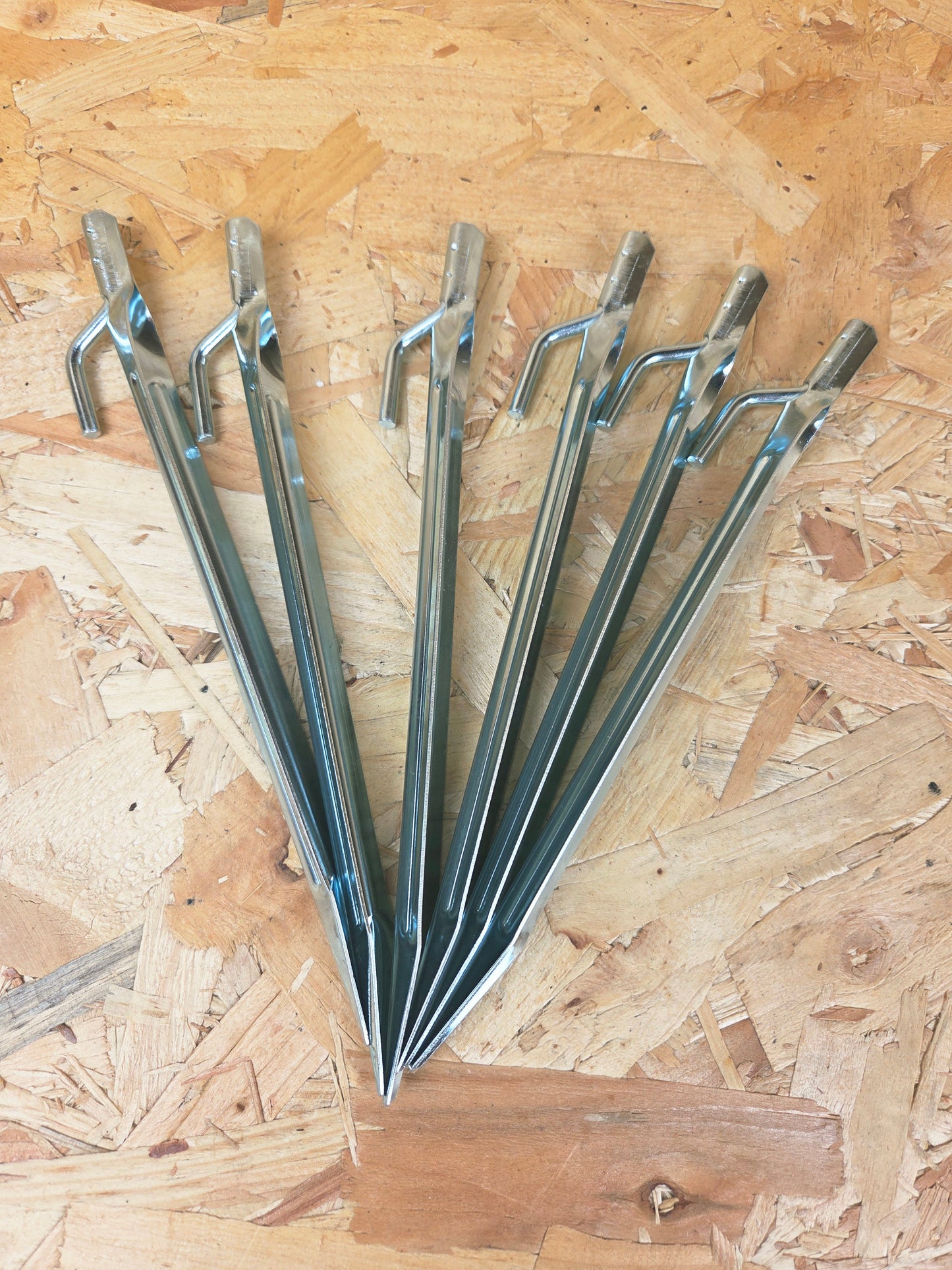 Tent Pegs Pack of 6 Basha Bivi Tarp Camping Equipment Ground Steel Stakes