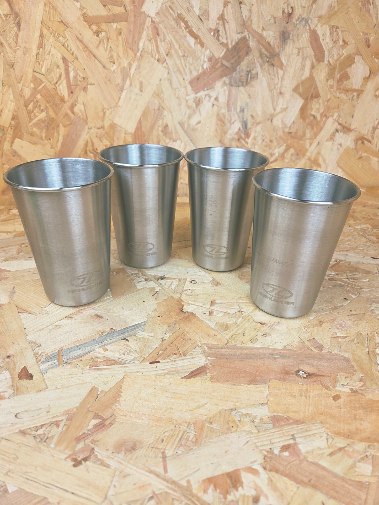 Camp Cup x 4 Fishing Camping Picnic Caravan Cadet 500ml Stainless Steel Stacking