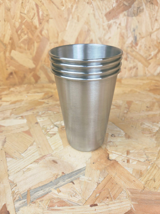 Camp Cup x 4 Fishing Camping Picnic Caravan Cadet 500ml Stainless Steel Stacking