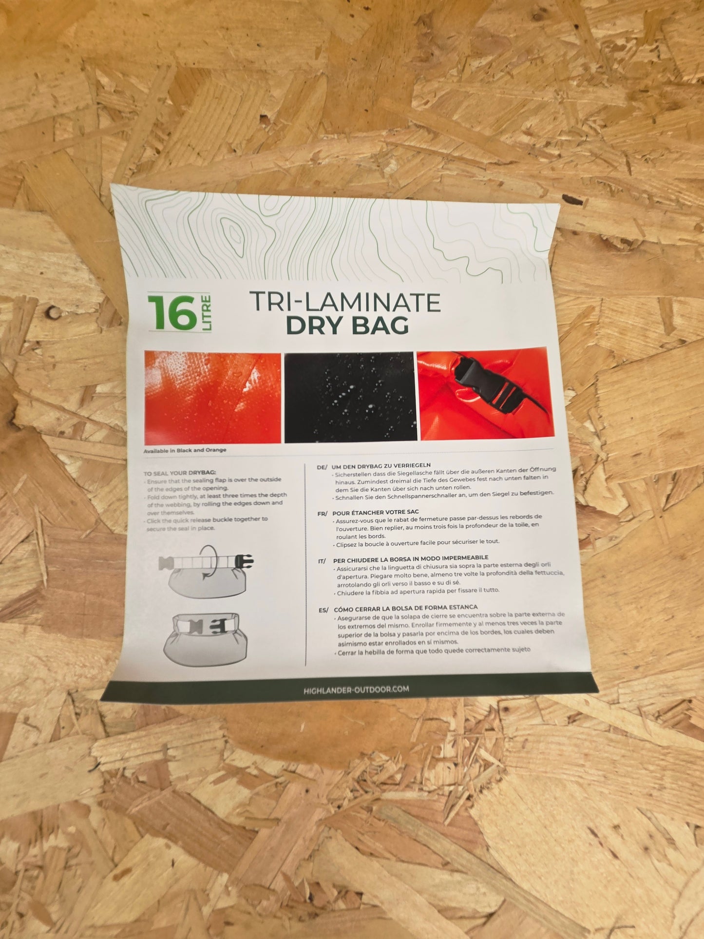 Tri-Laminate Dry Bag  Roll Top Hiking Camping Storage Bag Compact Lightweight 100% Waterproof Watertight 16 Litre