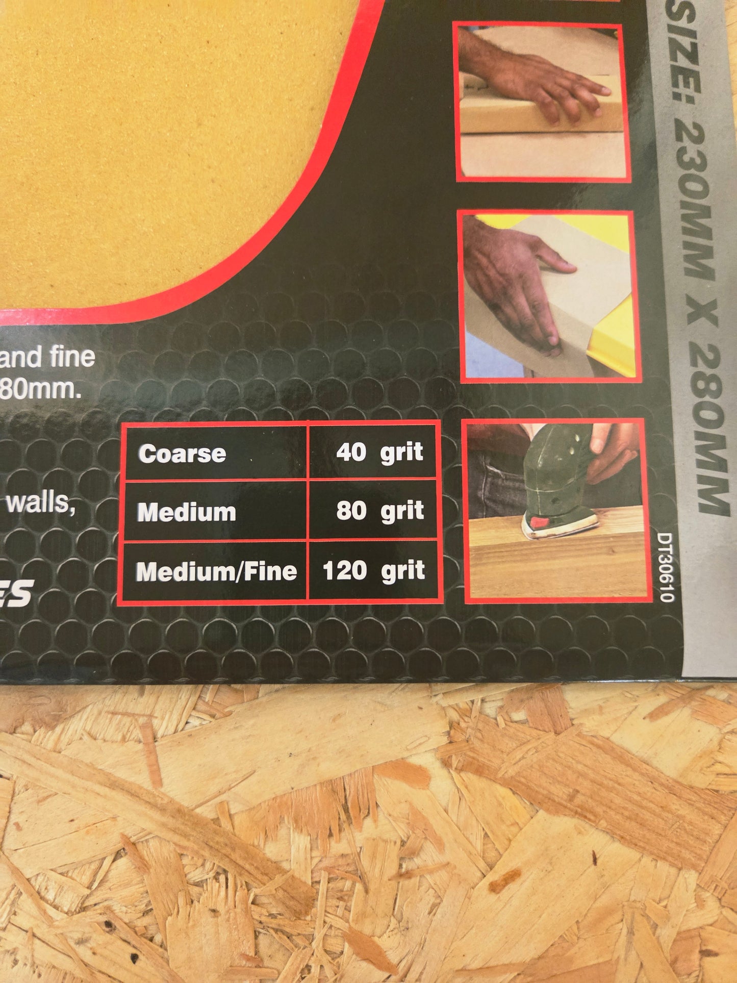 Assorted Sandpaper Coarse Medium Fine Large Sheets 230mm x 280 Manual Mechanical Rough Walls Plastics Wood x 10