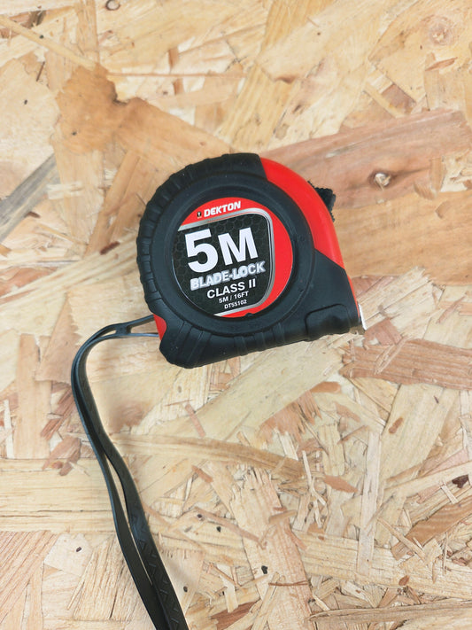 Hard Case Tape Measure 5M Blade-Lock Class 2 Anti-Slip Heavy Duty Belt Clip 19mm x 5 Meters