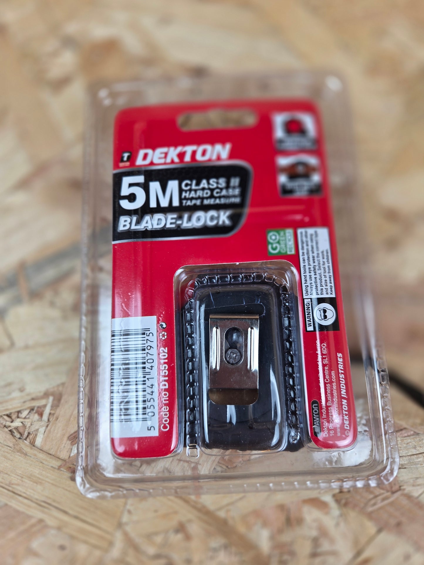 Hard Case Tape Measure 5M Blade-Lock Class 2 Anti-Slip Heavy Duty Belt Clip 19mm x 5 Meters