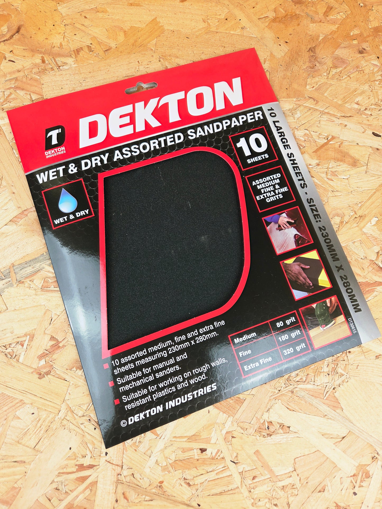 Wet & Dry Assorted Sandpaper Coarse Medium Fine Large Sheets 230mm x 280 Manual Mechanical Rough Walls Plastics Wood x 10
