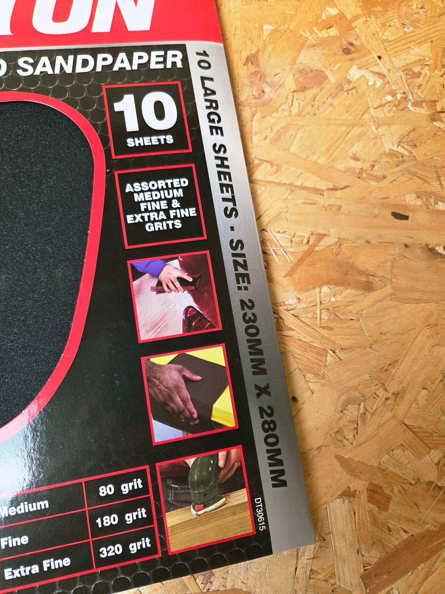 Wet & Dry Assorted Sandpaper Coarse Medium Fine Large Sheets 230mm x 280 Manual Mechanical Rough Walls Plastics Wood x 10