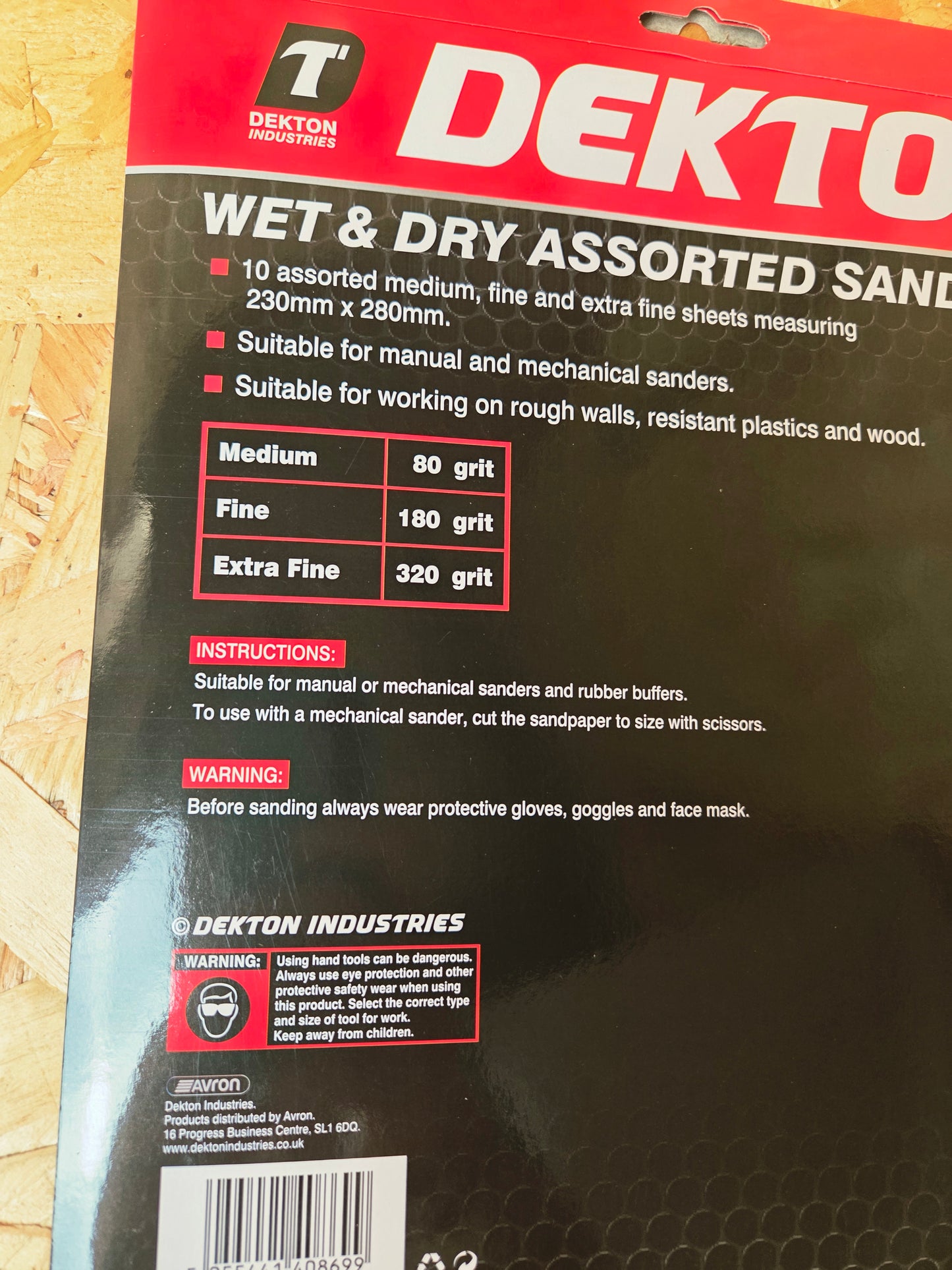 Wet & Dry Assorted Sandpaper Coarse Medium Fine Large Sheets 230mm x 280 Manual Mechanical Rough Walls Plastics Wood x 10