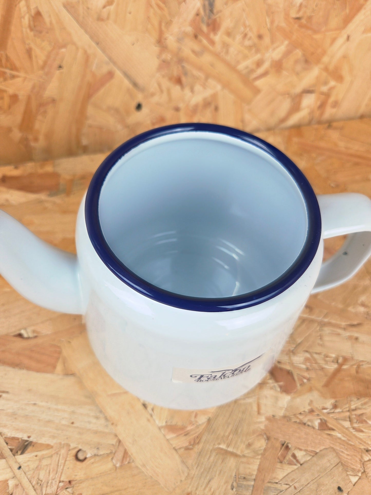 Enamel Coffee Tea Pot Camping Picnic Falcon White & Blue Stove Houseware 14cm