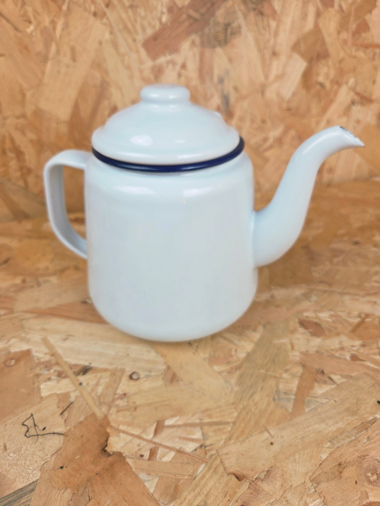 Enamel Coffee Tea Pot Camping Picnic Falcon White & Blue Stove Houseware 14cm