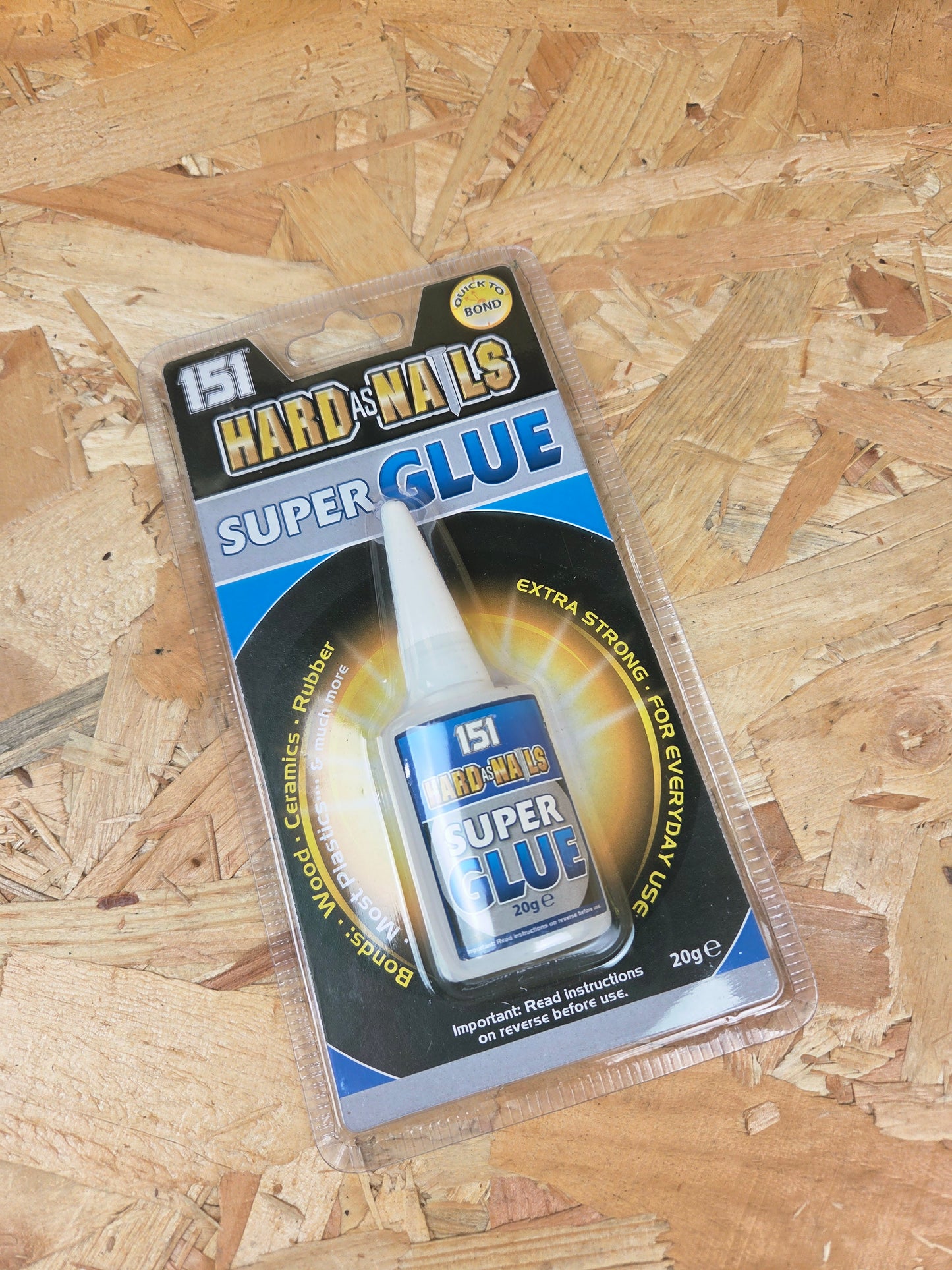 Hard as Nails Super Glue Fast Bond Wood Ceramics Rubber Extra Strong Adhesive 20g