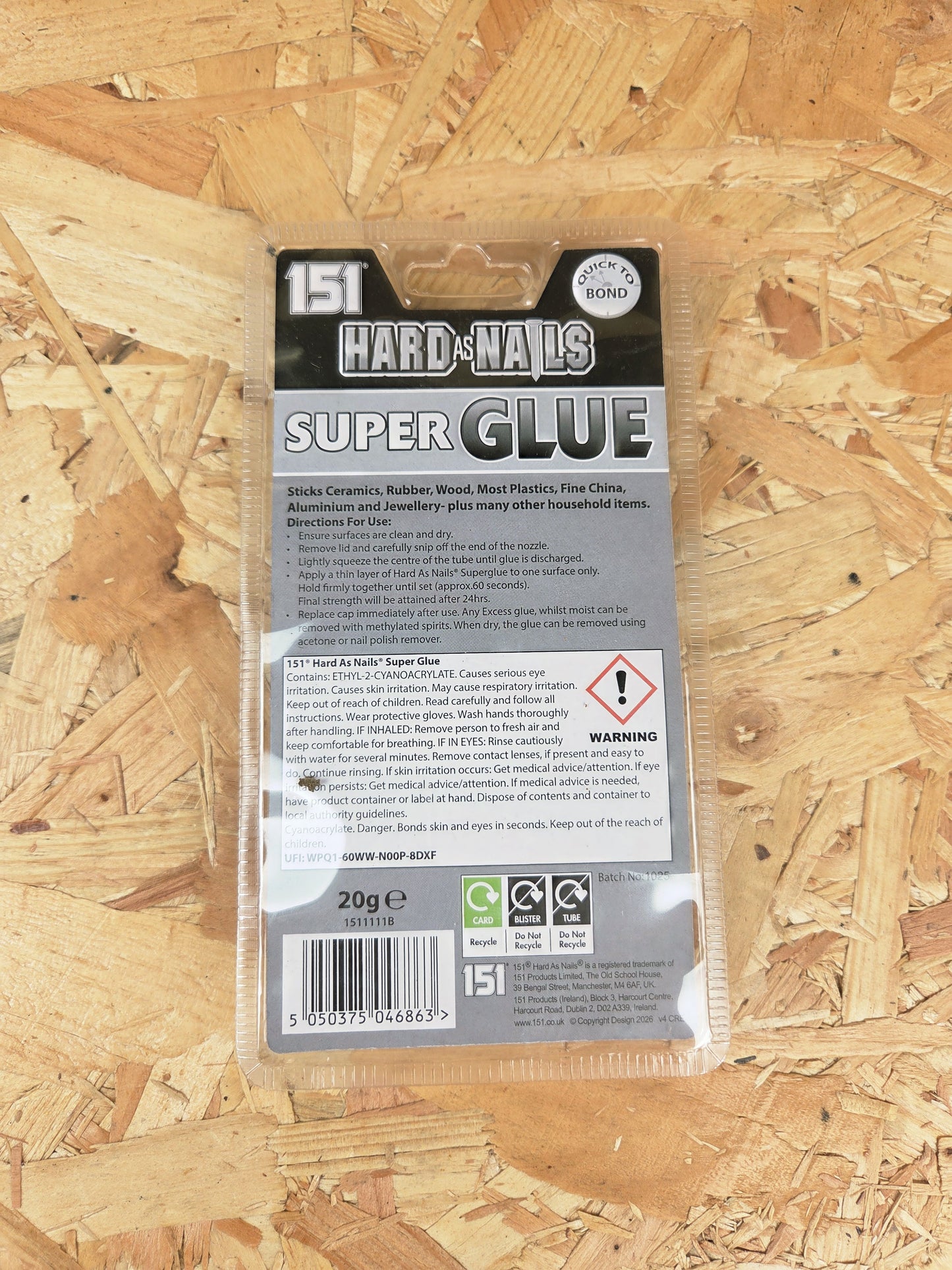 Hard as Nails Super Glue Fast Bond Wood Ceramics Rubber Extra Strong Adhesive 20g