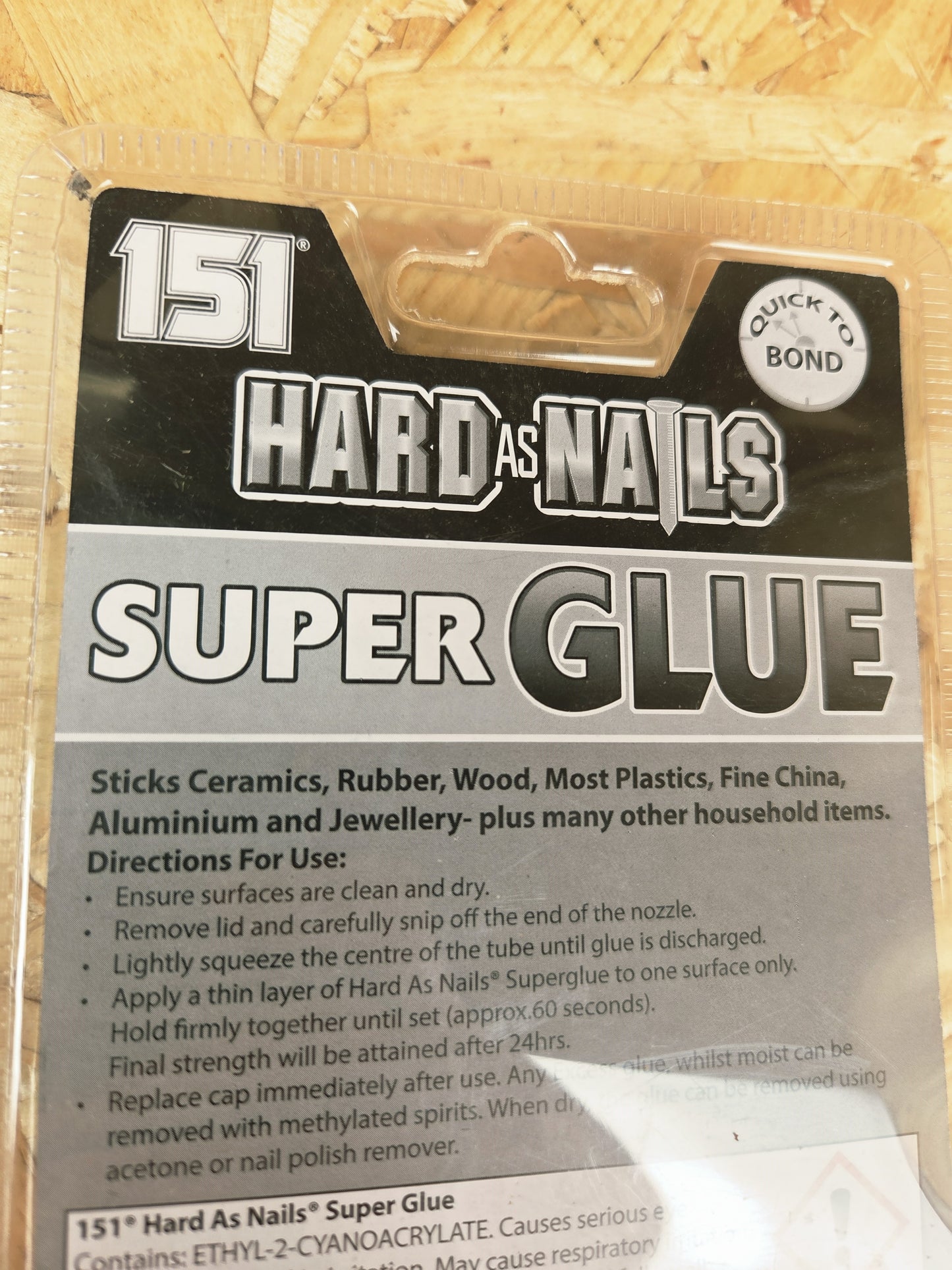 Hard as Nails Super Glue Fast Bond Wood Ceramics Rubber Extra Strong Adhesive 20g