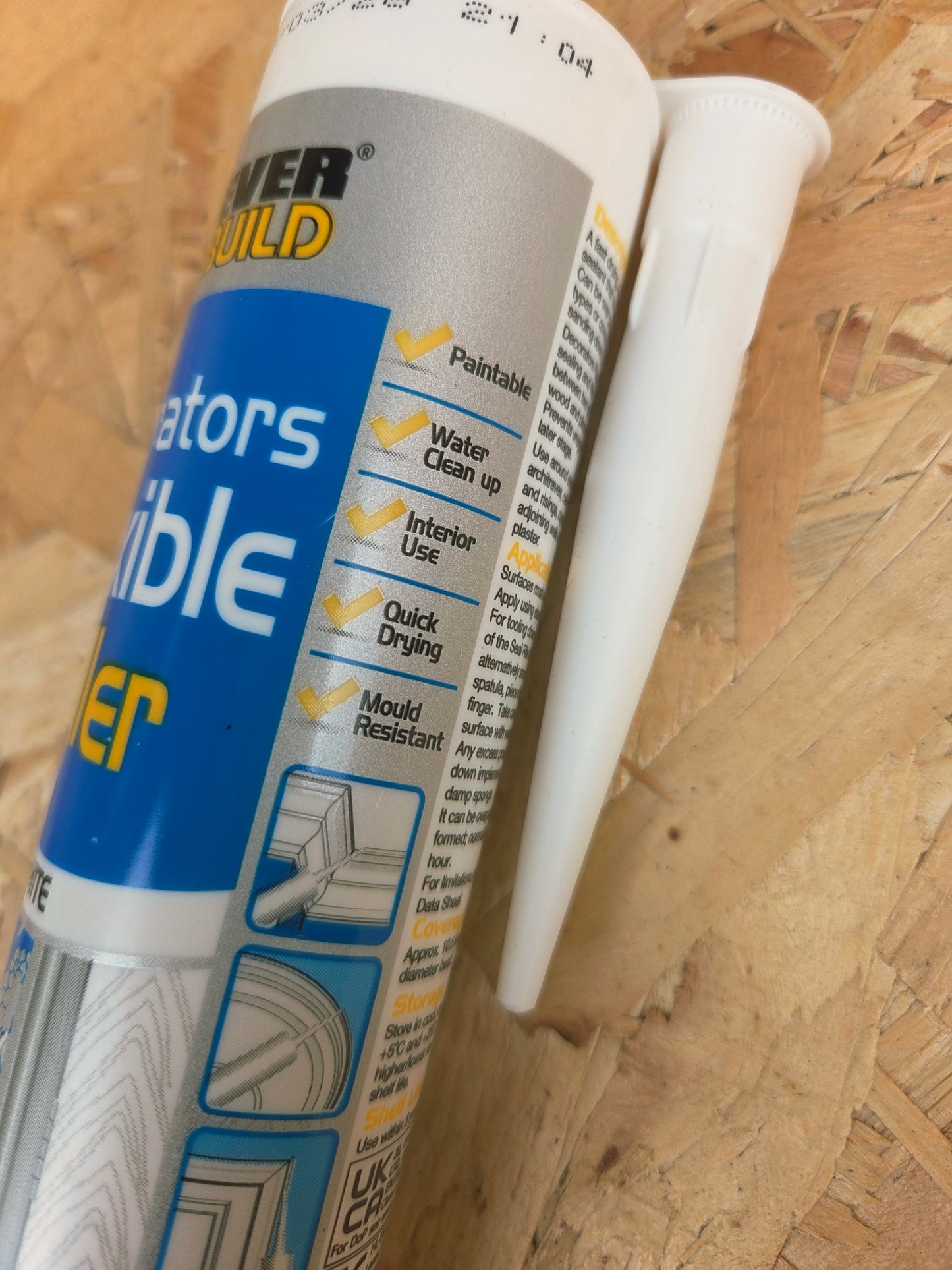 Decorators Flexible Filler Interior Repair Crack Hole Gaps Paintable Quick Drying White 290ml