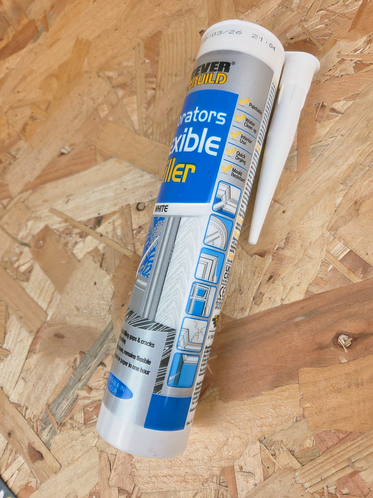Decorators Flexible Filler Interior Repair Crack Hole Gaps Paintable Quick Drying White 290ml
