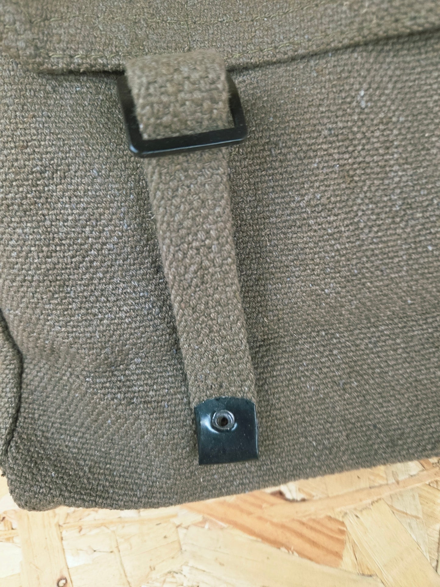 Canvas Haversack Shoulder Strap Bag Lunch Webbing Essentials Messenger Utility Carry Satchel Olive Green