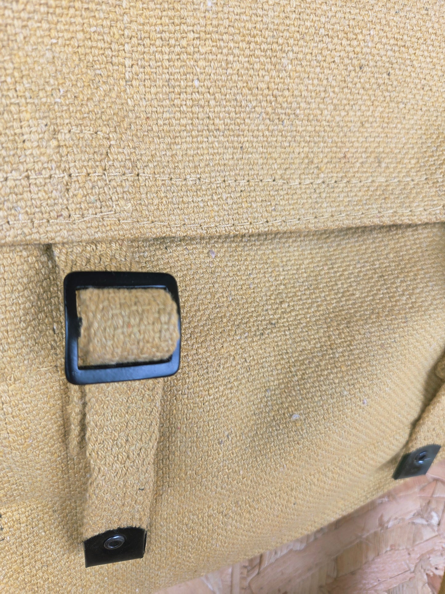 Canvas Haversack Shoulder Strap Bag Lunch Webbing Essentials Messenger Utility Carry Sand Satchel Beige