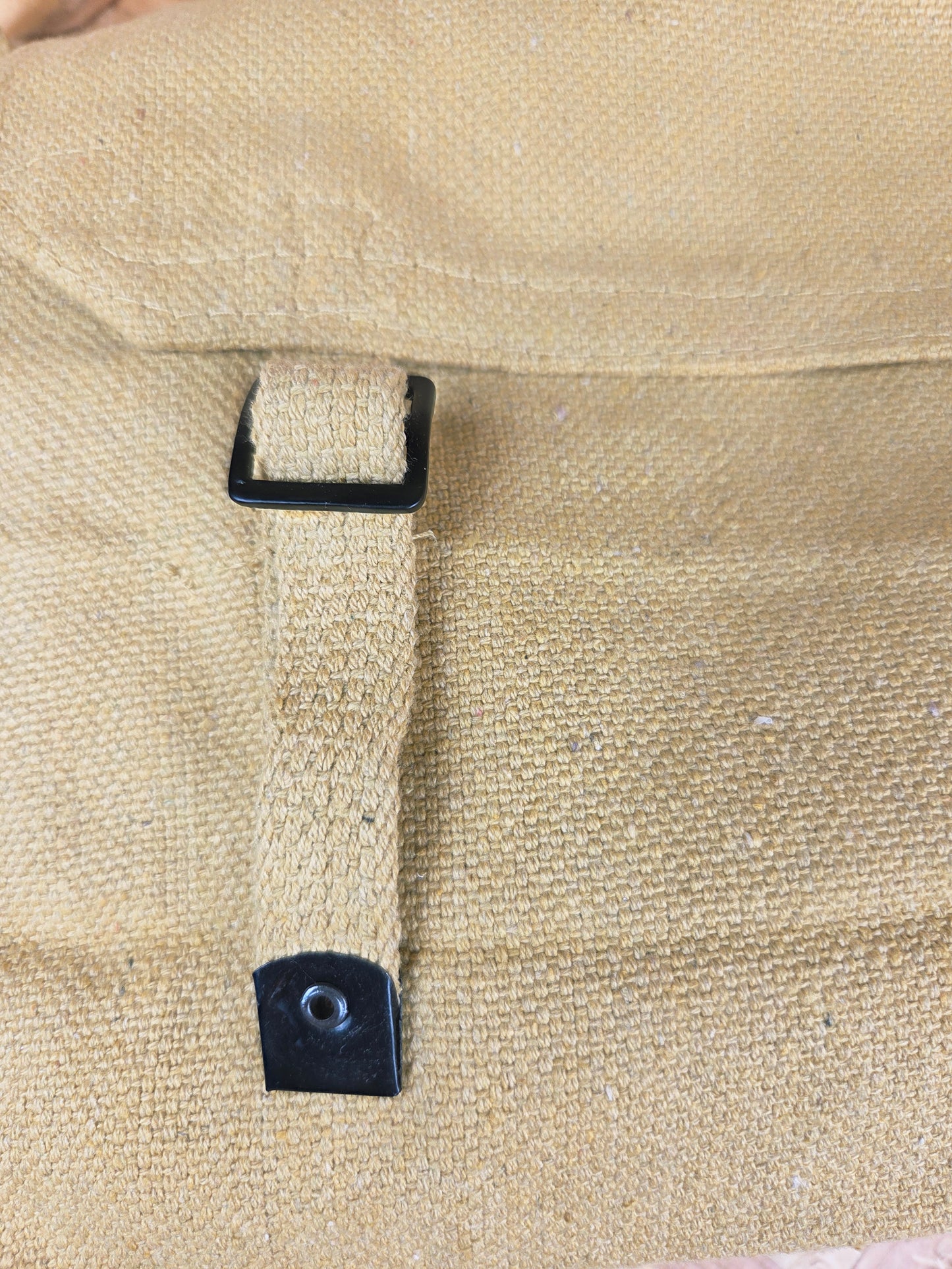 Canvas Haversack Shoulder Strap Bag Lunch Webbing Essentials Messenger Utility Carry Sand Satchel Beige