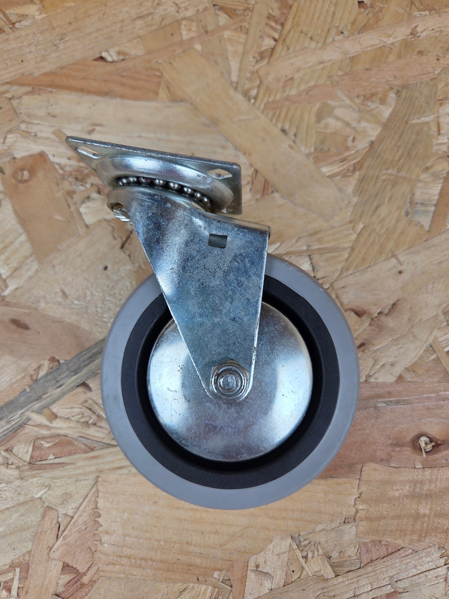 Swivel Plate Castor Wheel 360 Swivel Grey Rubber Heavy Duty Trolley Furniture Caster 100mm